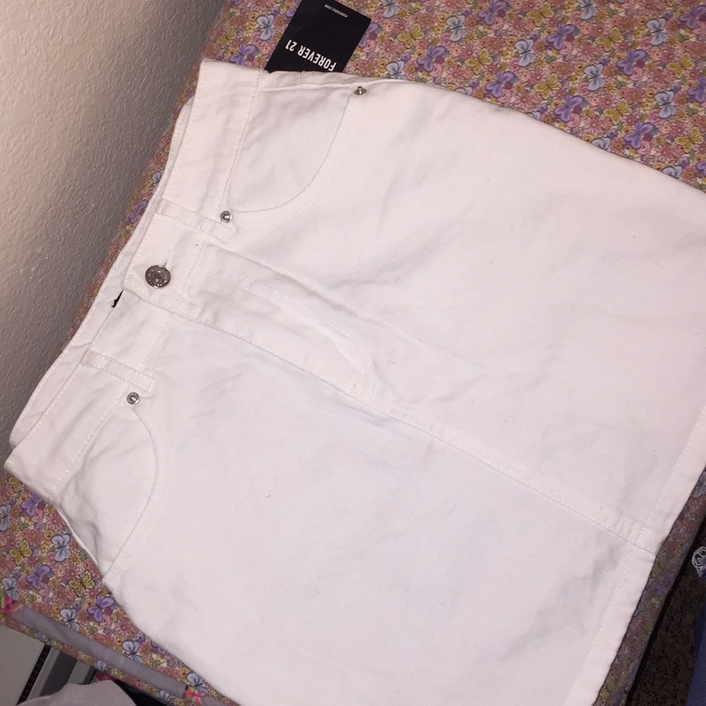 Forever 21  white jean skirt